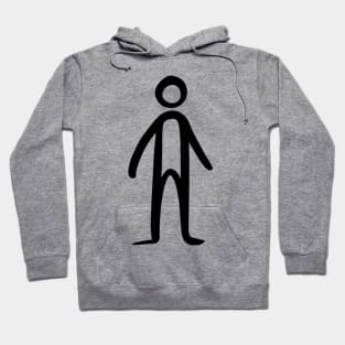 Stick figure man in black ink Hoodie